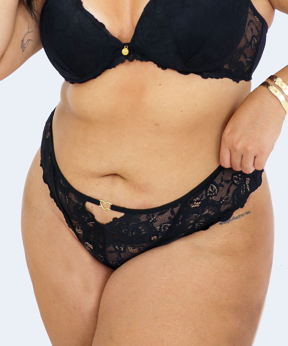Calcinha Fio Detalhe Coração Plus Size - JACKIE